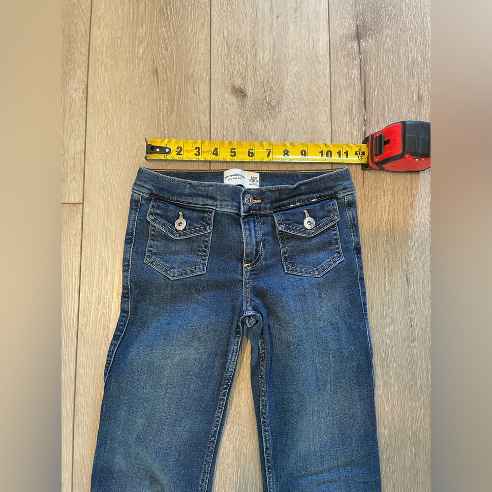 Abercrombie Kids Low Rise Bootcut‎ Flare Jeans Girls 9/10 Reg Blue Denim Stretch - Picture 5 of 5